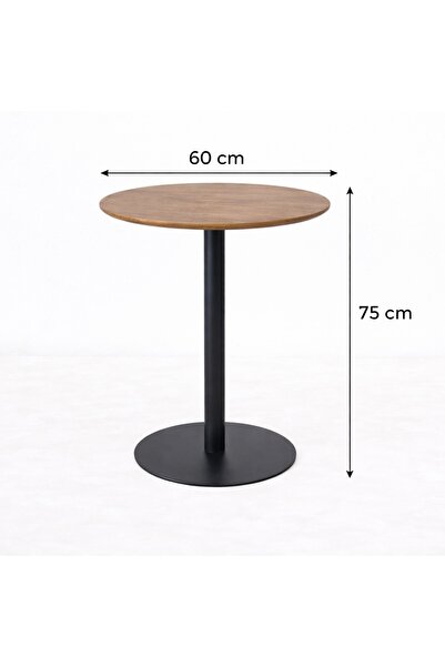 Arnohome Modern round side table with a black metal base – a stylish and ligh...
