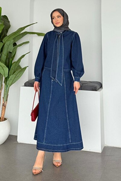 Hazamoda Manu Skirt Suit Navy Blue