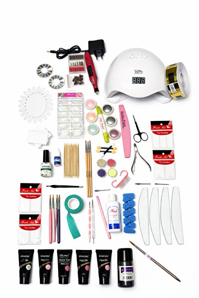 SUN Kit unghii gata de lucru – echipament complet cu lampă UV LED, freză și s...