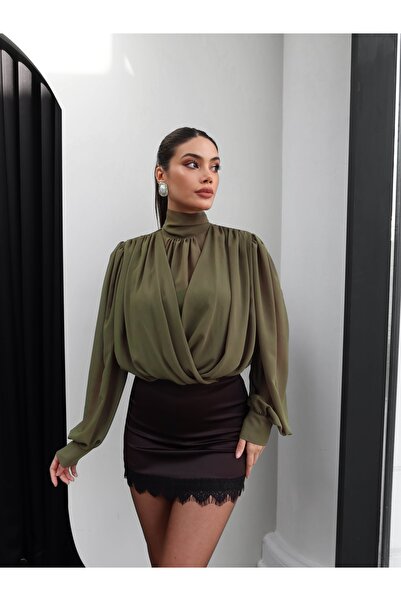 ESRAHELVACI Chiffon Blouse with Tie Neck