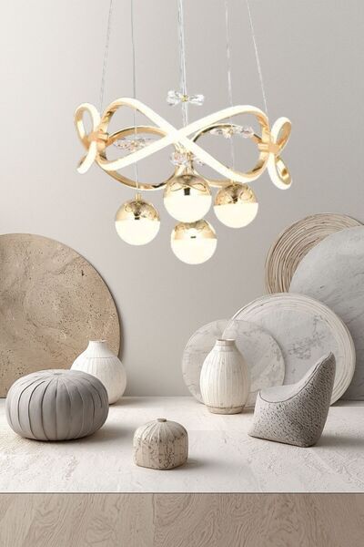 LUZ AMARİLLA 3 Renk Yanabilen 4 TOPLU Modern Ledli Avize