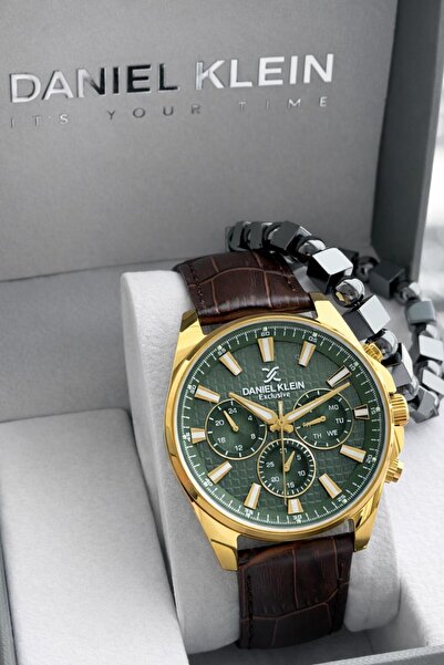 Daniel Klein Men's Wristwatch 30 Meters Water Resistant Leather Cord + Bracel...