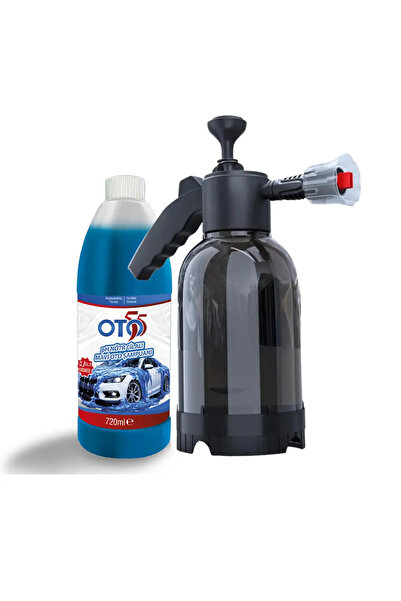 OTO55 Extra Cilalı Neon Mavi Şampuan 720 ML + 2 Litre Basınçlı Köpük Atar Pompa