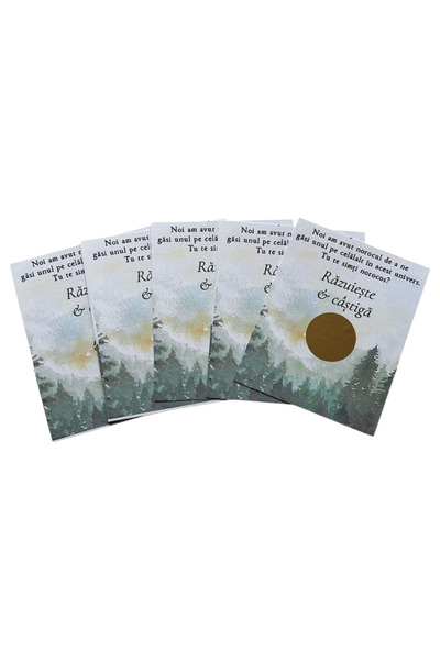 OEM Set 60 marturii nunta, tip loz razuibil, tematica ”Forest”