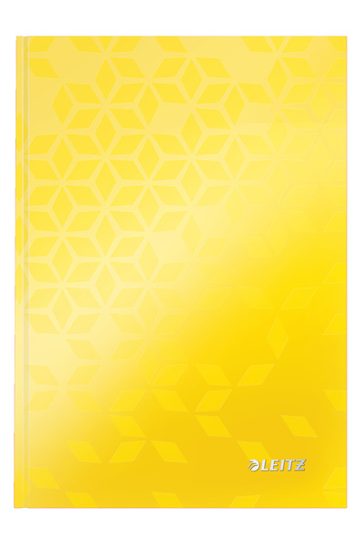 Leitz Caiet de birou A5 cu copertă cartonată galbenă, Wow