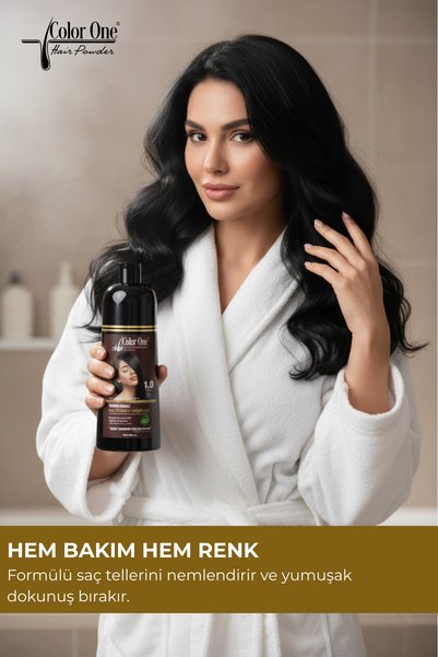 Color One Hair Powder Siyah (Black) Saç Pigment Şampuanı 1.0 | 300 ML & Ton Etkisi