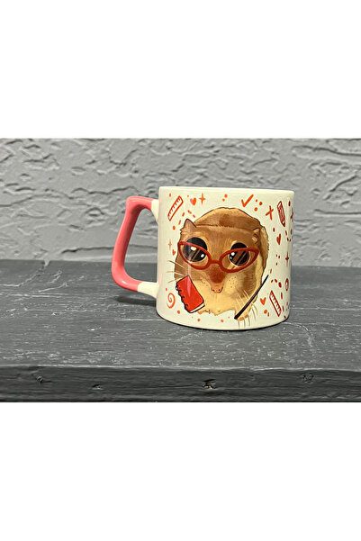 Kırtasiye Ofisi Sad Üzgün Hamster - Öğretmen Pembe Kulplu Prime Meslek Hediye...