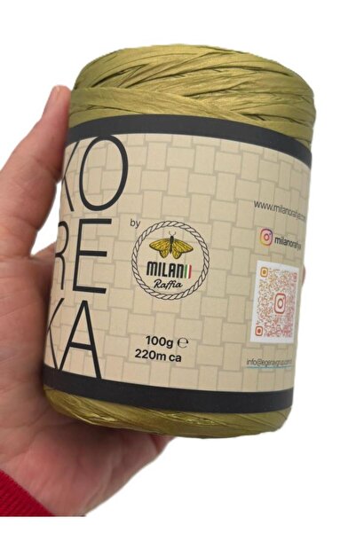 angel çanta aksesuar Koreka Rafya Metallic Green Color