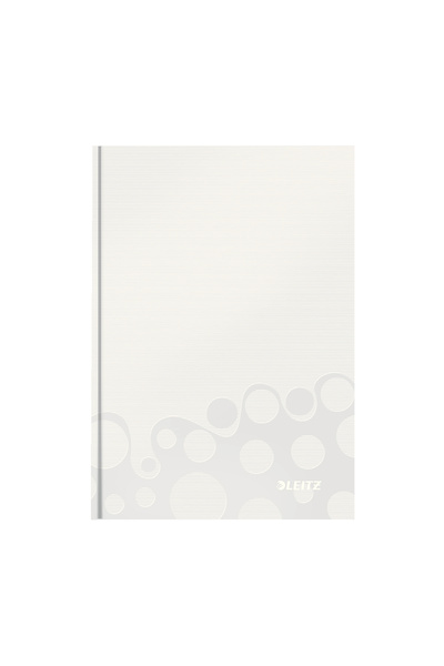 Leitz Caiet de birou A5 cu copertă pătrată din carton alb, Wow
