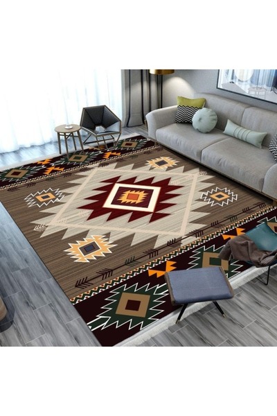 smart home سجادة مجلس مخملية كبيرة 350 × 250 سم | سجادة أرضية مبطنة مانعة للا...