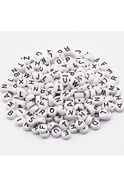 Choice8 White-100PCS 100PCS Round Acrylic Alphabet Beads 4x7mm Colorful Lette...