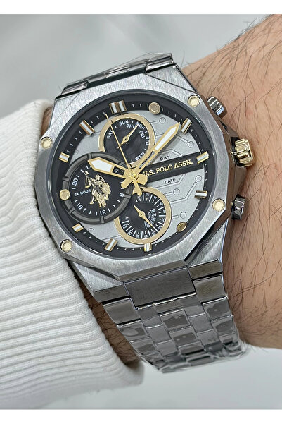 U.S. Polo Assn. Orijinal Fonksiyonlu 5ATM Su Geçirmezlik Çelik Kordon Erkek K...