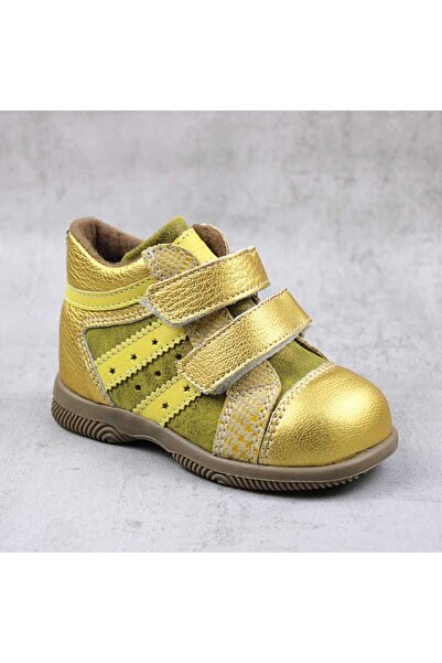 tino Children's sports boots, padded, made of natural leather 3237-MUSTAR/GOLD/V