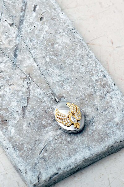 Sümer Telkari 925 Ayar Gümüş Taşlı Anka Kuşu Kapaklı Açılır Kapanır Fotoğrafl...