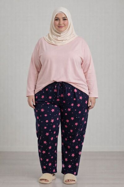 CNG MODA Patterned Battal Fleece Pajama Bottoms