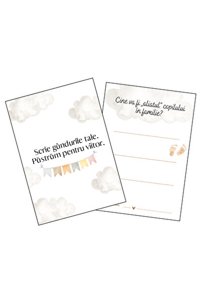 OEM Marturii interactive botez de tip intrebari/predictii pentru invitati, 70buc