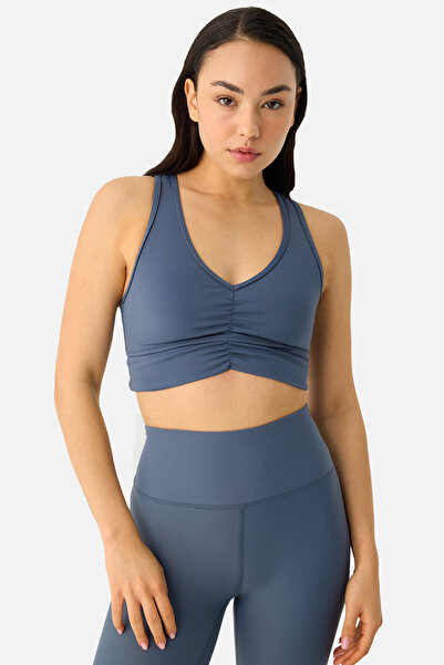 Superstacy Amara Gathered Detailed Indigo Sports Bra