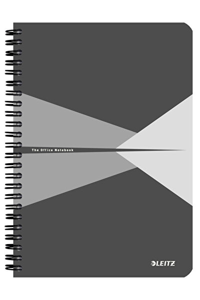 Leitz Caiet spiralat de birou A5, pătrat, gri, Office