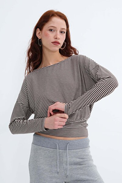 Addax Ριγέ μακρυμάνικο μπλουζάκι B13065