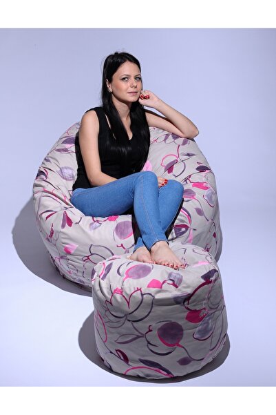 Pufrelax Matusalem Armchair Set with Ottoman (footrest), Textile Material - F...