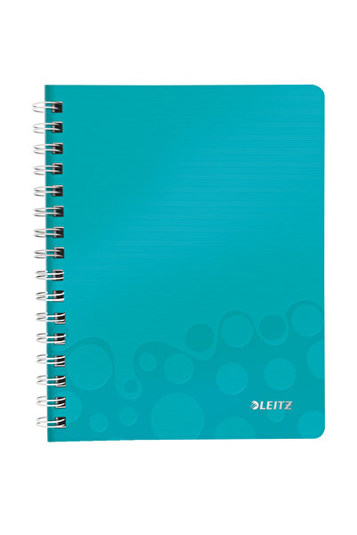 Leitz Spiral Office Notebook A5 Squared Turquoise PP Cover Wow