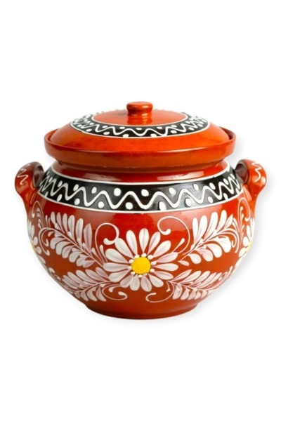 Ceramica Martinescu Oală de lut pentru sarmale 7 litri, tradițională, maro, p...