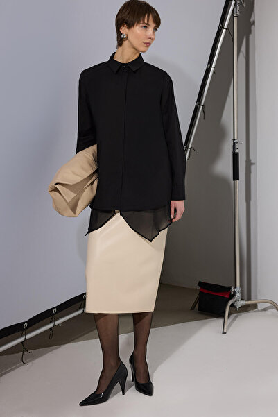 Touché Privé Poplin Shirt with Chiffon Details