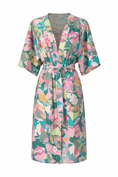 Eight Fashion Kimono și caftan lung cu curea, imprimat în mai multe culori, p...