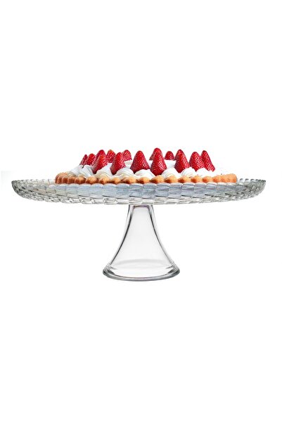 HERITAGE Ayaklı Şeffaf Cam Sunum Tabağı 30cm-11 cm