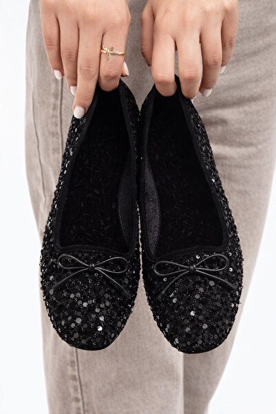 STOCON Sequined, Glittery, Sequined Buckle Detailed Women's Stylish Daily Bal...