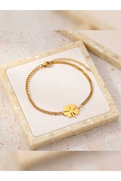 OEM Women's bracelet 18k gold plated Lucky Clover Gold