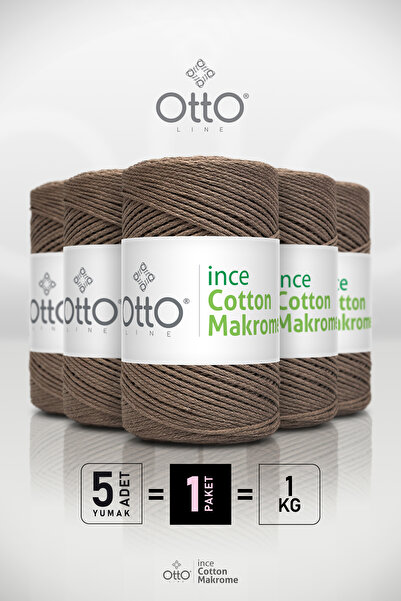 Otto Фина памучна макраме - Honey Bubble - пакет от 5 броя - 2 мм/200 г/170 м...