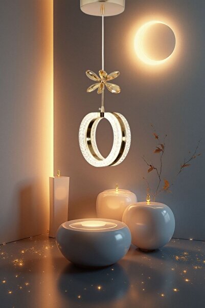 LUZ AMARİLLA 3 Renk Yanabilen Tekli Sarkıt Modern Ledli Avize