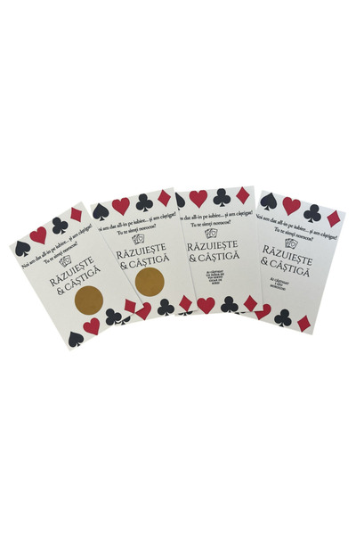 OEM Set 60 marturii NUNTA de tip loz razuibil, model 3, tematica ”Poker”