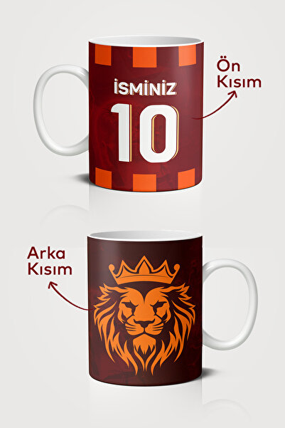 Gizeo Concept Sarı Kırmızı Tasarımlı Kişiye Özel Baskılı Hediye Kupa Bardak