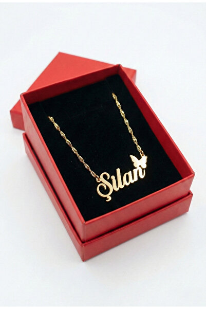 NİŞANTAŞI GÜMÜŞ 925 Ayar Gümüş Şilan İsimli Altın Kaplama Kolye