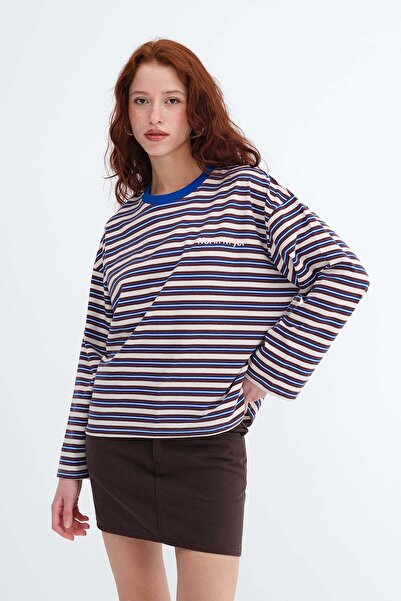 Addax Ριγέ μακρυμάνικο μπλουζάκι B10649