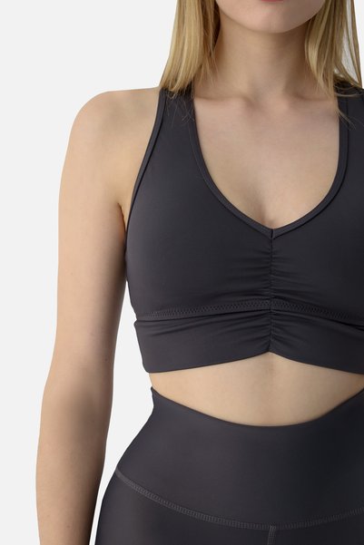 Superstacy Sutien sport Amara cu detalii încrețite și aspect fumuriu