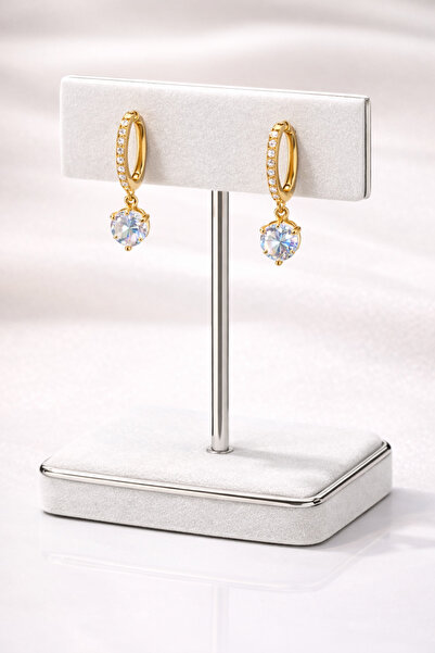 stylishaccessories Gold earrings with elegant crystal