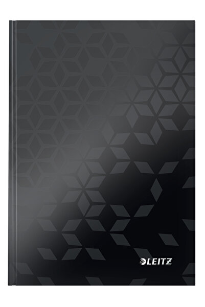 Leitz Caiet de birou A5 cu copertă cartonată neagră, Wow