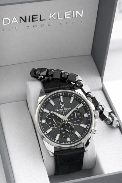 Daniel Klein Men's Wristwatch 30 Meters Water Resistant Leather Cord + Bracel...