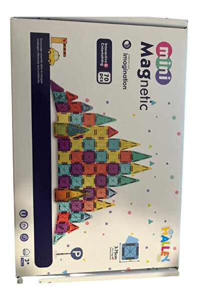 BalonKasaba Mini Manyetik Yapı Blokları – Çocuklar İçin Renkli 3 Boyutlu 70 P...