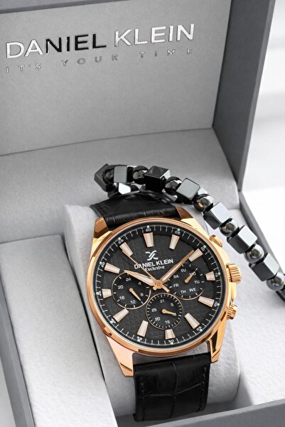 Daniel Klein Men's Wristwatch 30 Meters Water Resistant Leather Cord + Bracel...