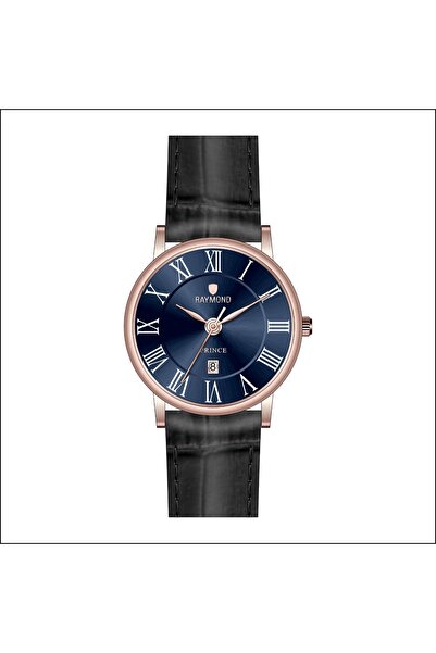 Raymond Men's Roman Numerals Classic Retro Watch - Rym-631820 Rg-Bk-Bl