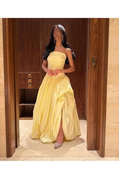 Genenic Elegant yellow evening dress