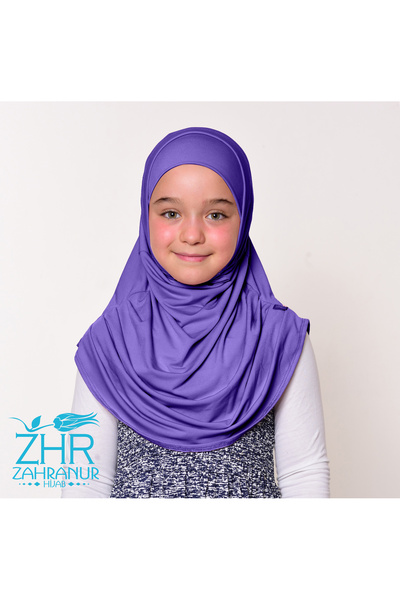 ZAHRANUR HİJAB Çocuk Pratik Kolay Kullanım Başörtü Eşarp (Bone Dahil)