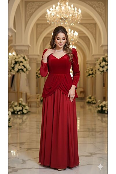NARCISSUS FASHION Elegant velvet evening dress
