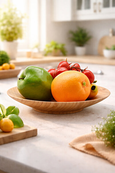 welcomein 18 cm Bamboo Fruit Plate – Natural, Multi-Purpose Presentation Plat...