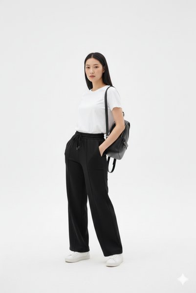 CNG MODA Women's Striped Wide Leg Sweatpants