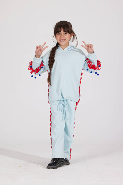 Obaha Sky blue set with fringe